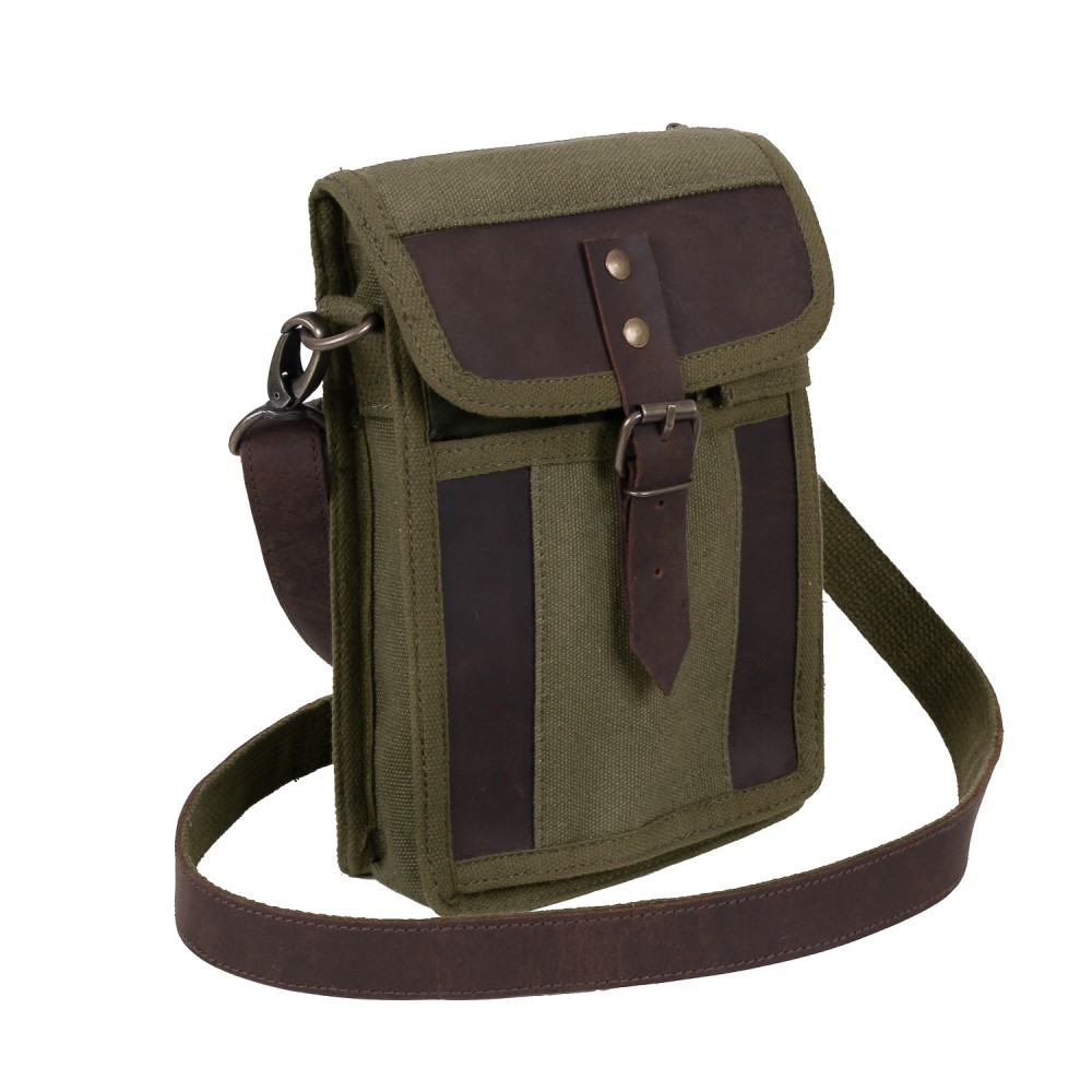 Rothco Canvas Travel Portfolio Bag With Leather Accents